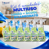 Kit 6 unidades: Multiuso Bicarbonato + Álcool + Limão Tróppel 500ml