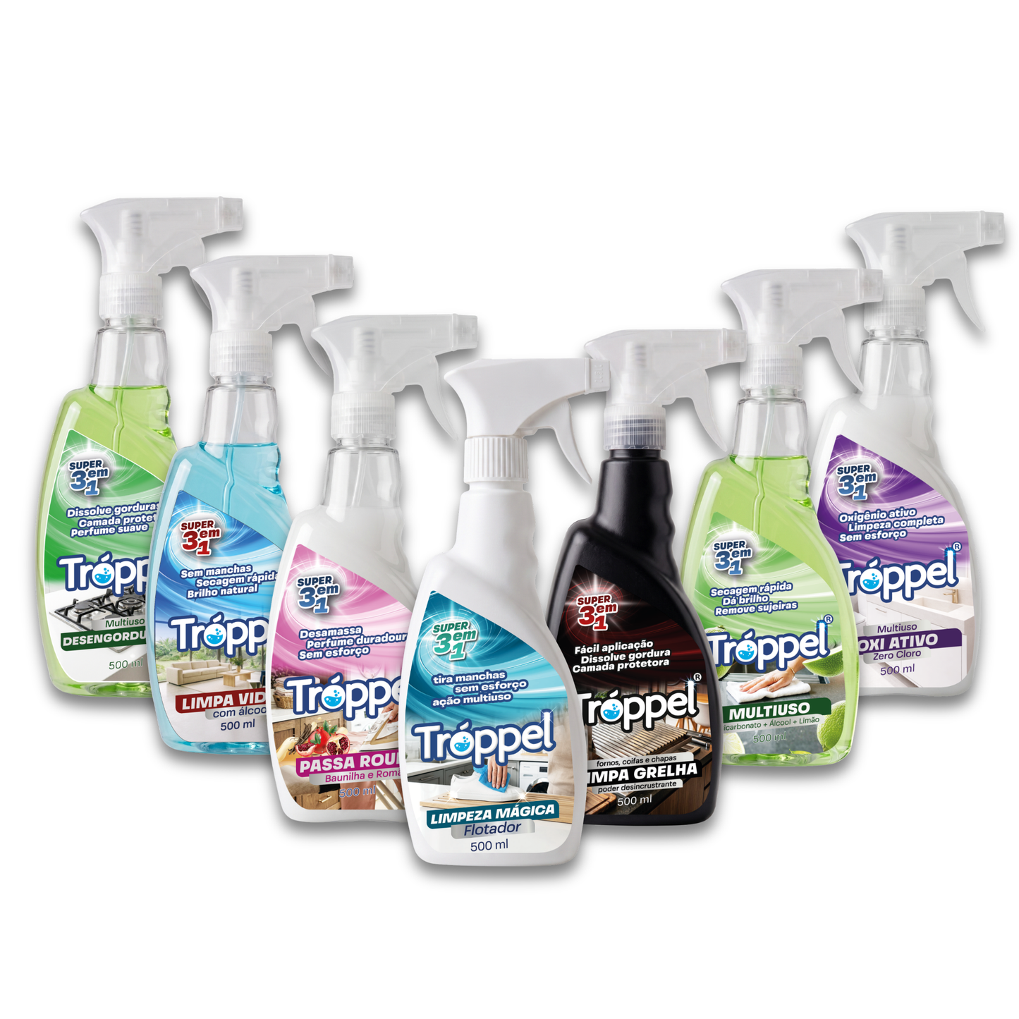 Kit Completo de Limpeza Tróppel: 7 Soluções em 1 Pacote