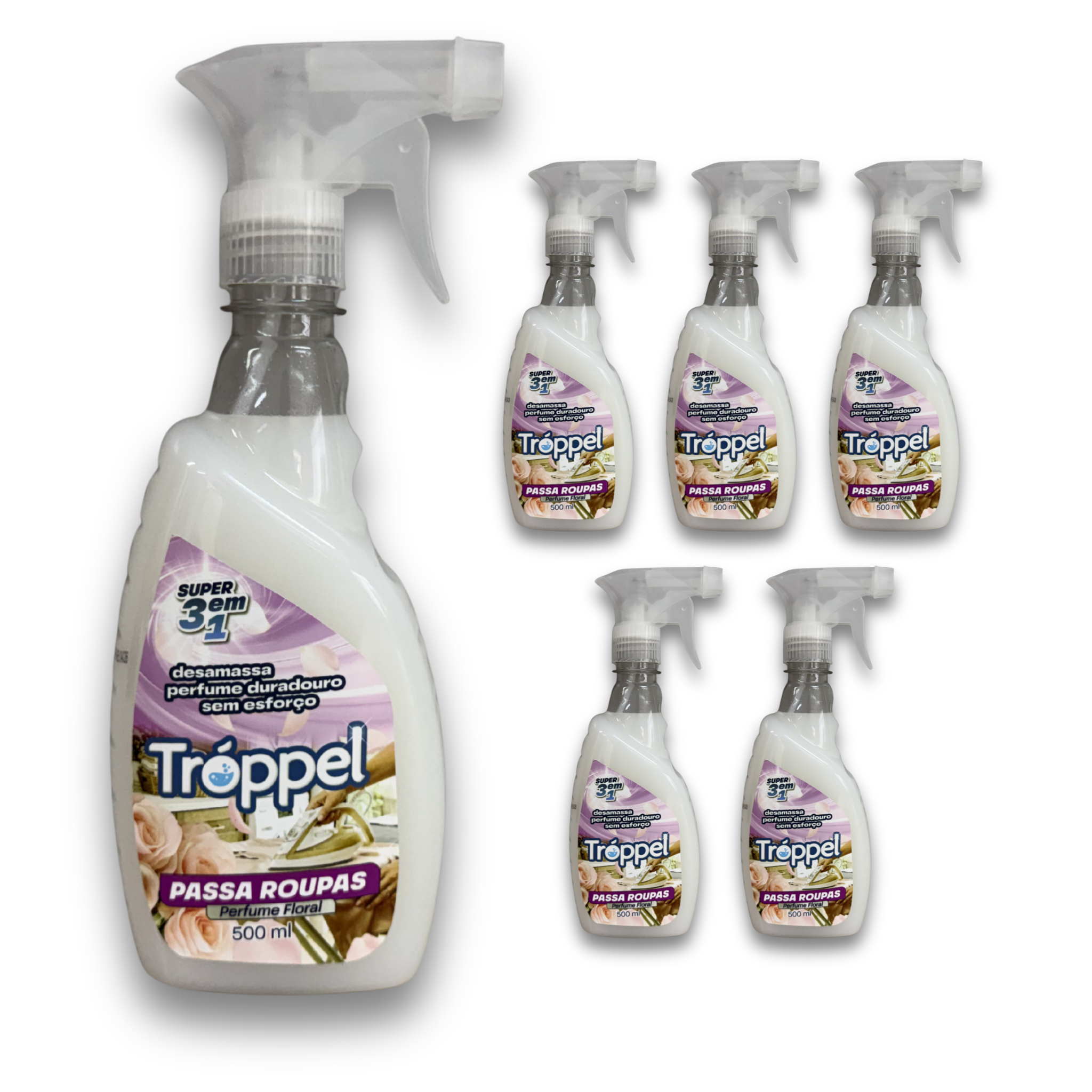 Kit 6 unidades: Passa Roupas Tróppel 500ml